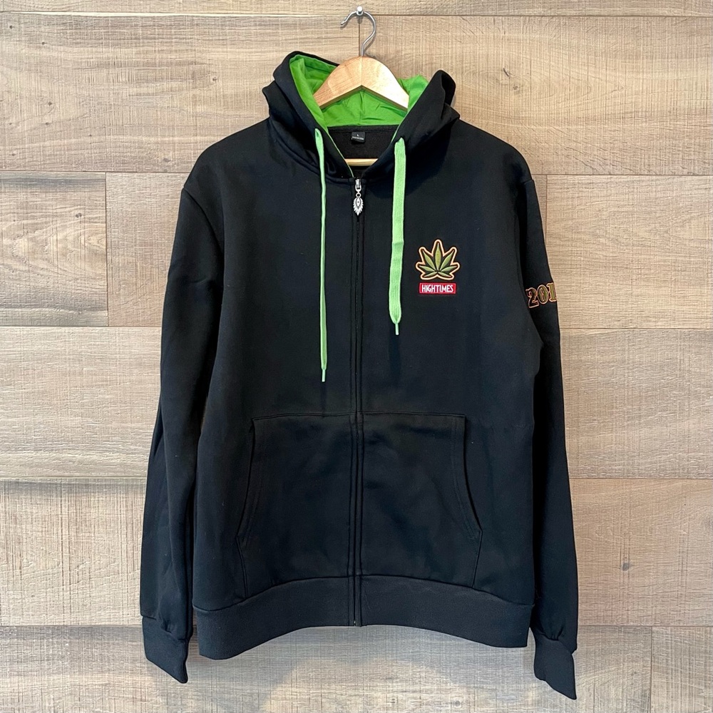 2017 High Times Cannabis Cup Black Zip Up Hoodie